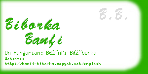 biborka banfi business card